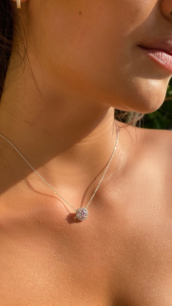 Gwen Pink Necklace Sterling Silver