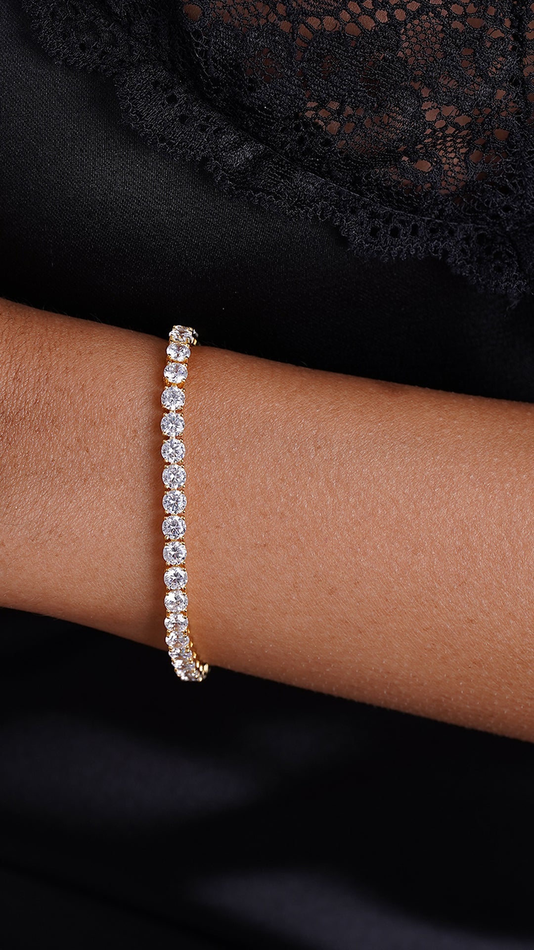 Hailey Tennis Bracelet Gold Vermeil
