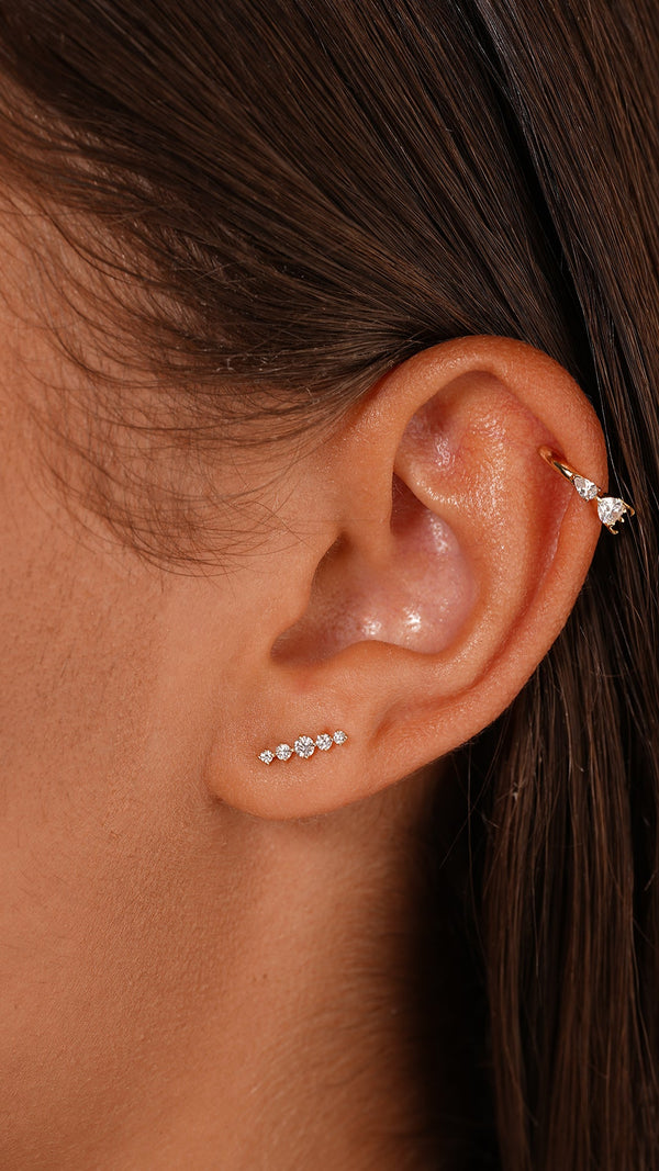 Haru Stud White Gold Plated