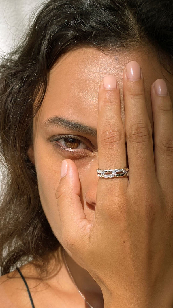 Hamsa Ring 18K White Gold