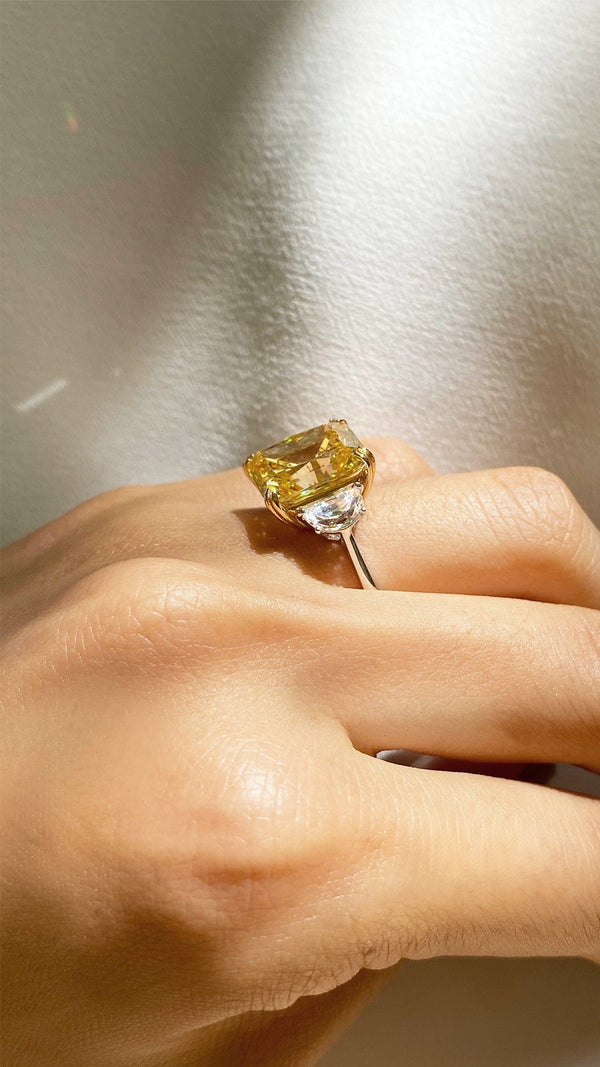 Harlow Yellow Ring 9K White Gold