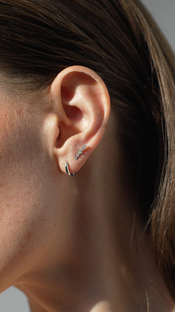 Haru Stud White Gold Plated