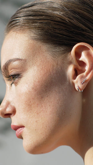 Haru Stud White Gold Plated