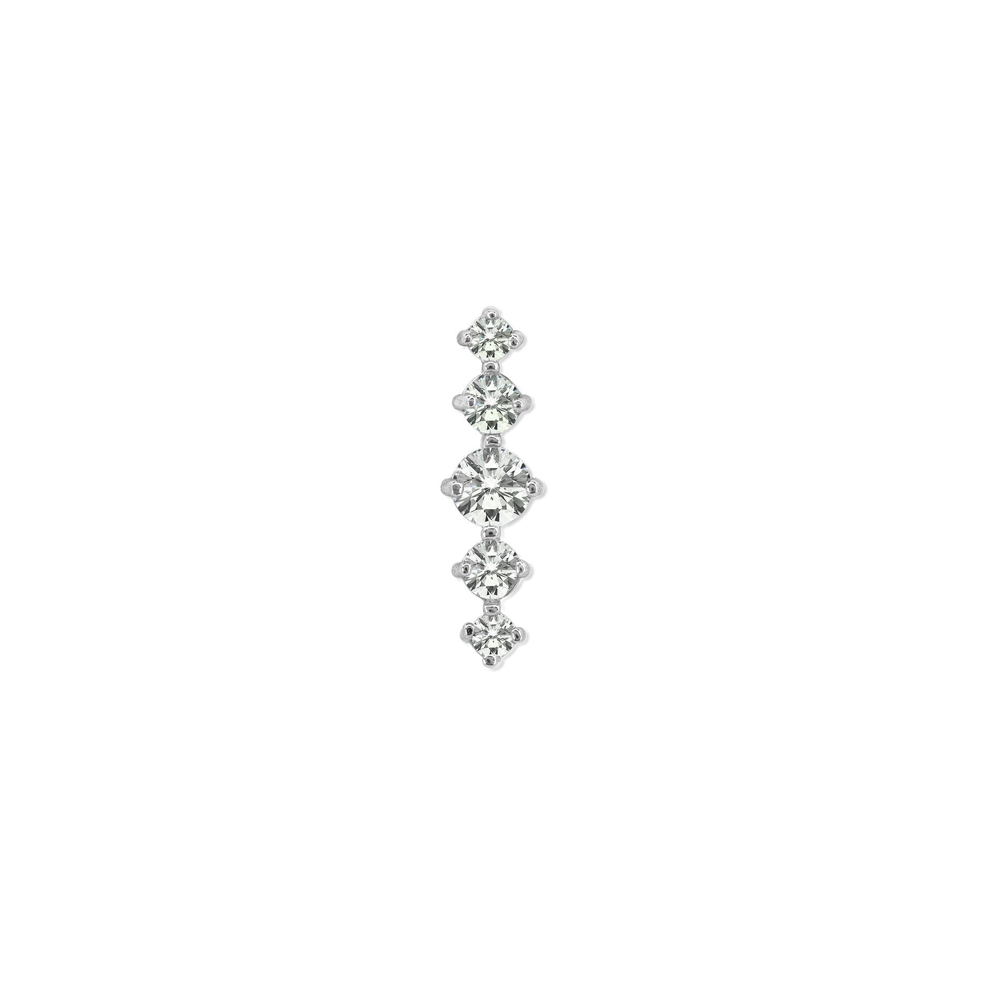 Haru Stud White Gold Plated