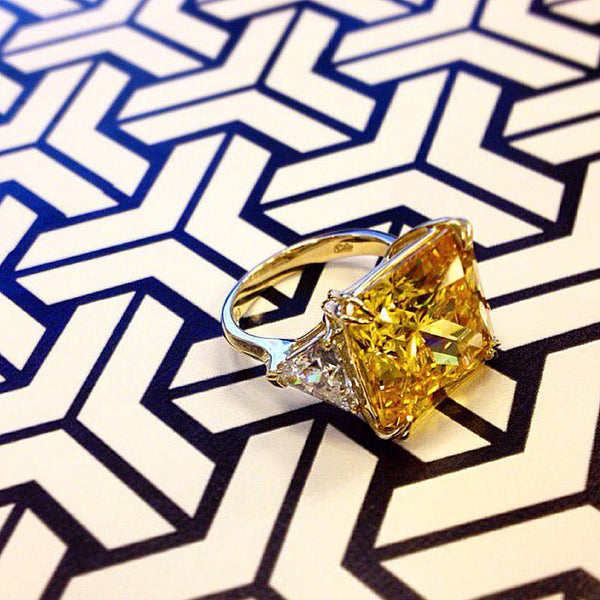 Jessica Yellow Ring 9K White Gold