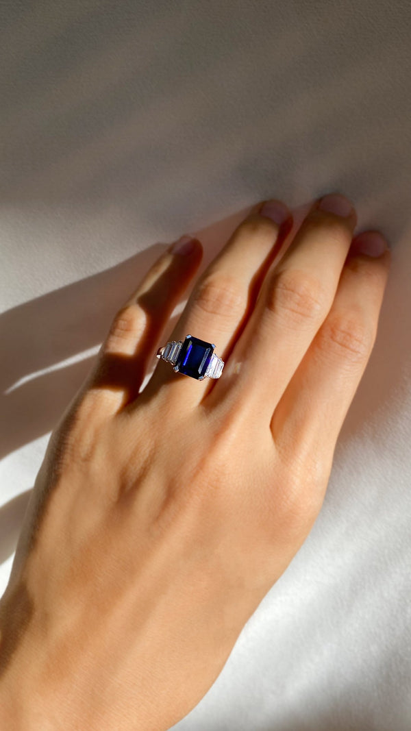 Isla Sapphire Ring Sterling Silver