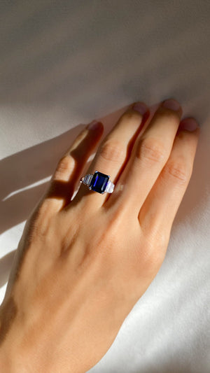 Isla Sapphire Ring Sterling Silver