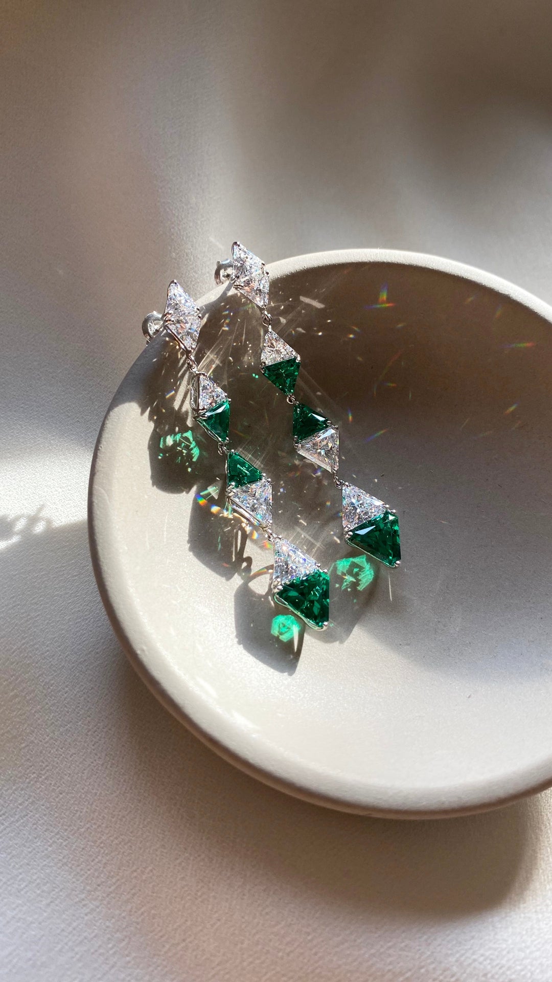 Izta Emerald Earrings Sterling Silver