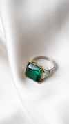 Jessica Emerald Green Ring 9K White Gold