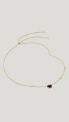 Sugarloaf stone gold vermeil necklace for women with a tanzanite stone in a product view