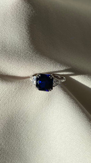 Leyton Sapphire Flanders Ring Sterling Silver