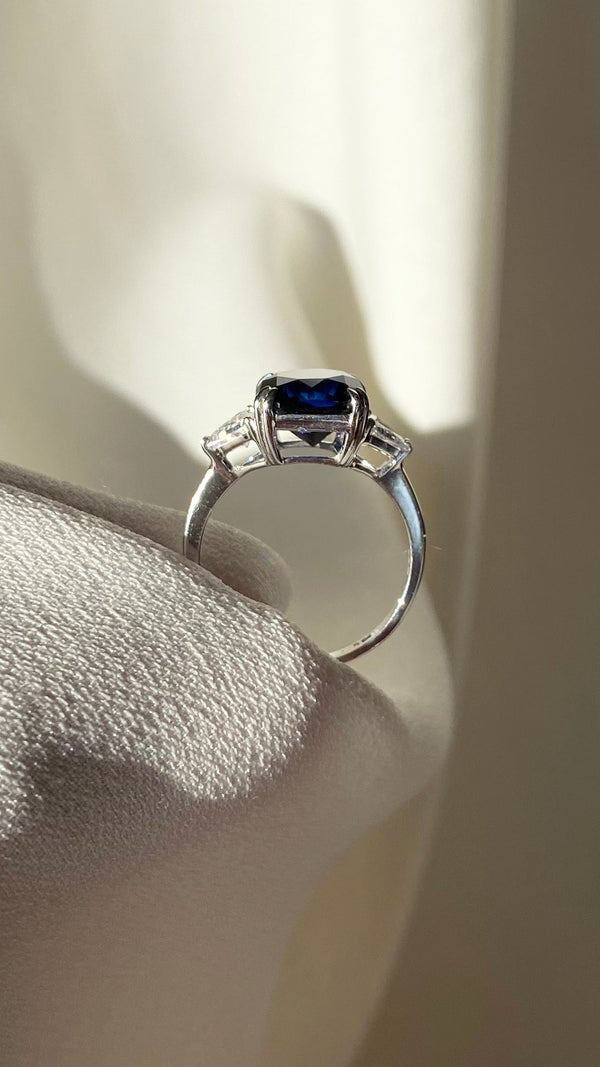 Leyton Sapphire Flanders Ring Sterling Silver