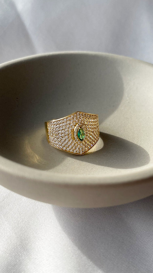 Makeda Emerald Ring Gold Vermeil