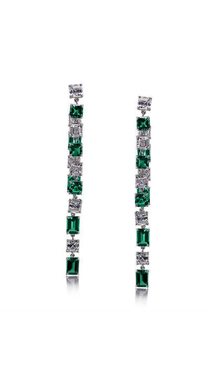 Nona Emerald Green Earrings Sterling Silver