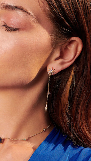 Nova star gold vermeil drop earring for women with alternatives to mined diamonds