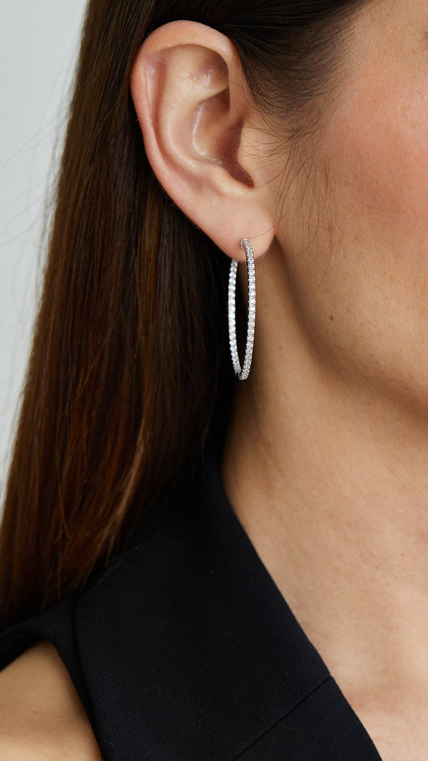 Paloma Hoop Earrings Large Sterling Silver