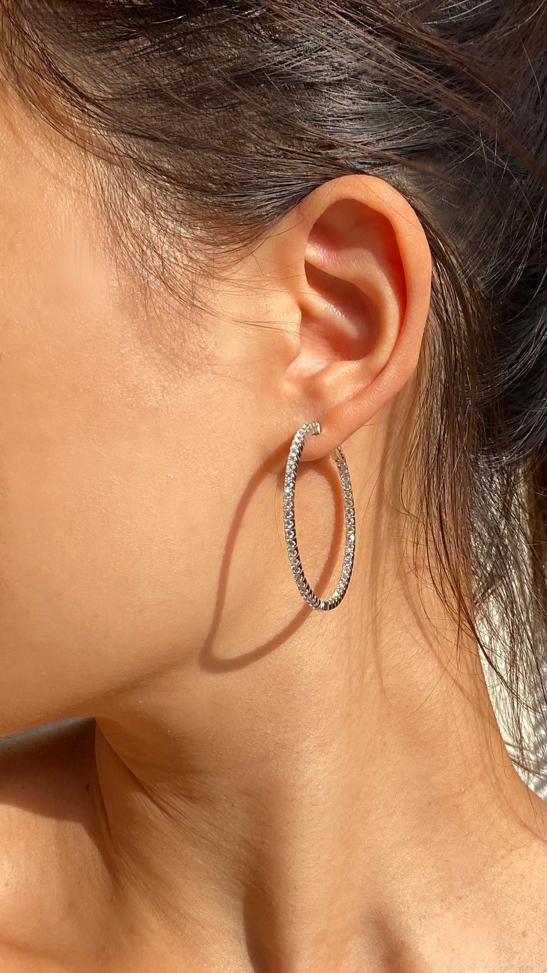 Paloma Hoop Earrings Large Sterling Silver