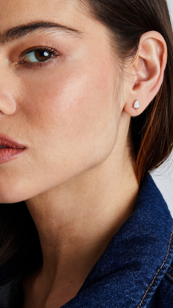 Pear Stud Earring Sterling Silver