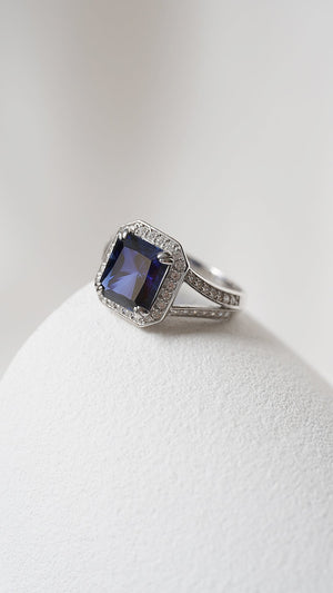 Percy Sapphire Ring Sterling Silver