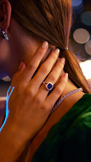 Percy Sapphire Ring Sterling Silver