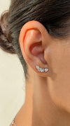 Petunia Stud Earrings 9K White Gold