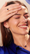 Recycled tanzanite cabochon stone gold vermeil ring and station necklace for women from the sugardrop collection