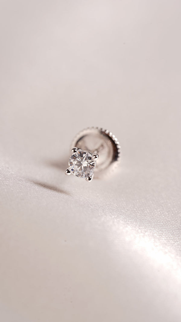 Simple Round Stud Earring Sterling Silver
