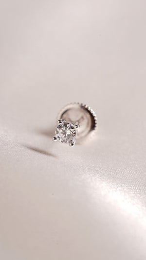 Simple Round Stud Earring Sterling Silver