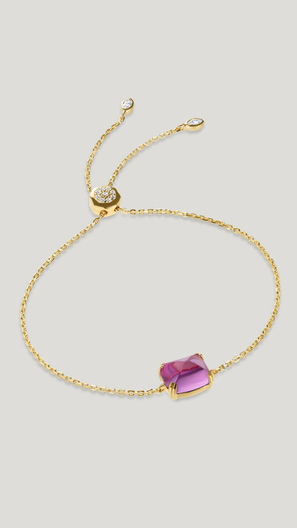 Sugarloaf light pink lab-grown stone slider bracelet for women from the sugardrop collection