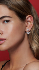 Suriya Ear Jacket Earrings 9K White Gold