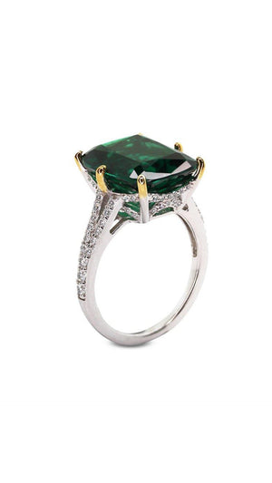 Tatum Emerald Green Ring Sterling Silver