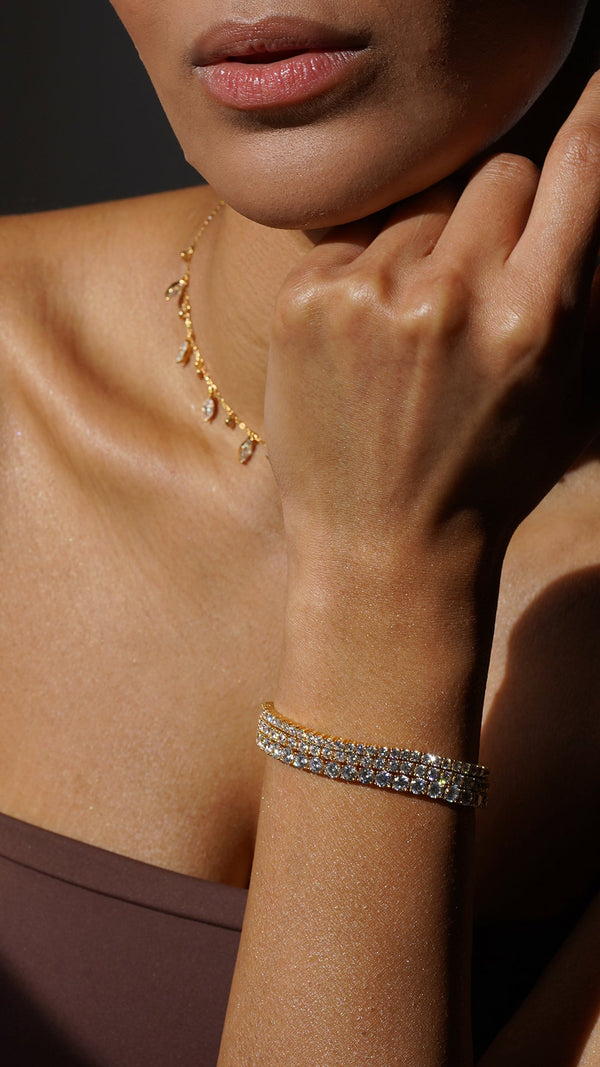 Hailey Tennis Bracelet Gold Vermeil