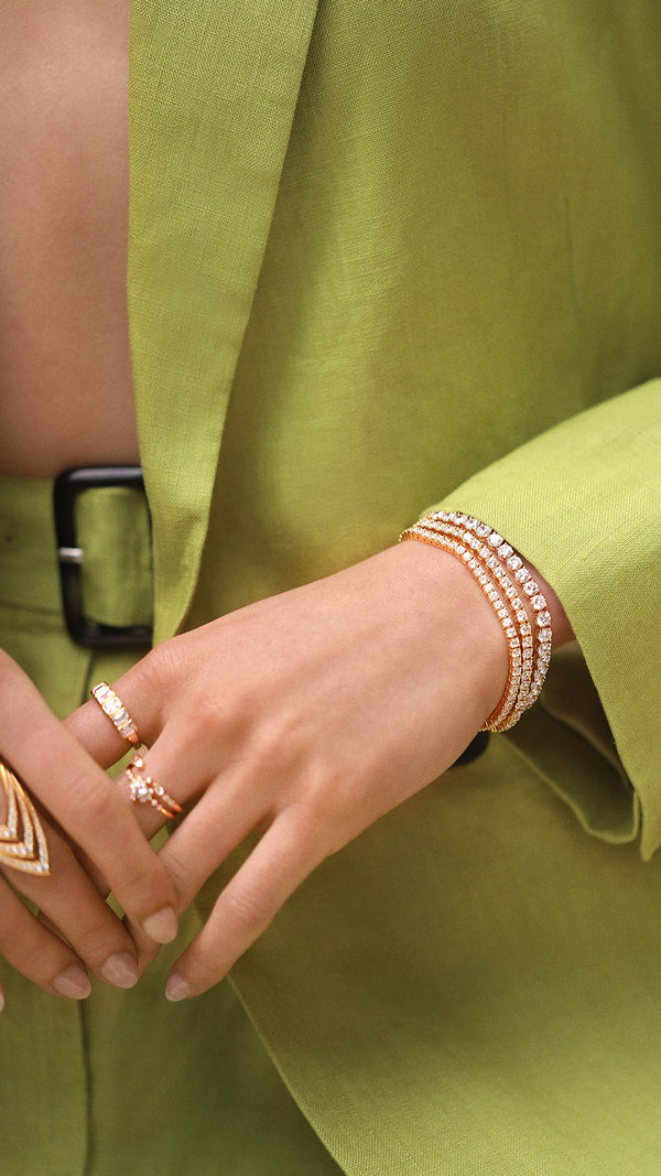 Hailey Tennis Bracelet Gold Vermeil