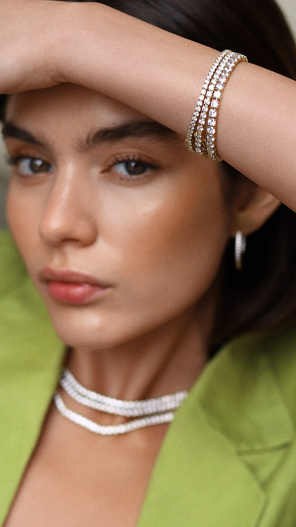 Hailey Tennis Bracelet Gold Vermeil