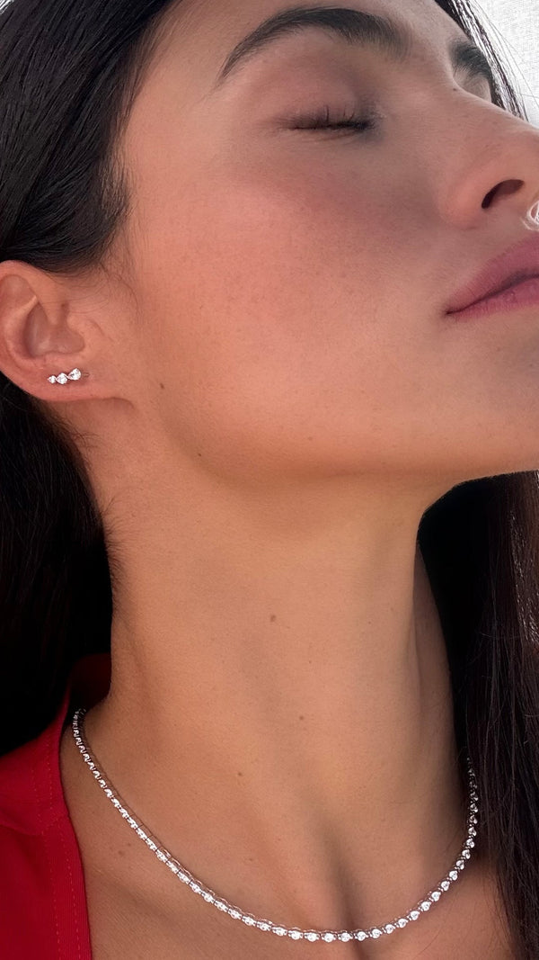 Toluda Ear Climber White Gold Plated