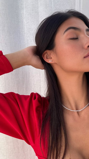 Toluda Ear Climber White Gold Plated