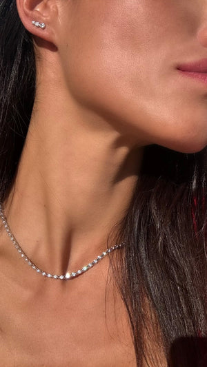 Toluda Ear Climber White Gold Plated