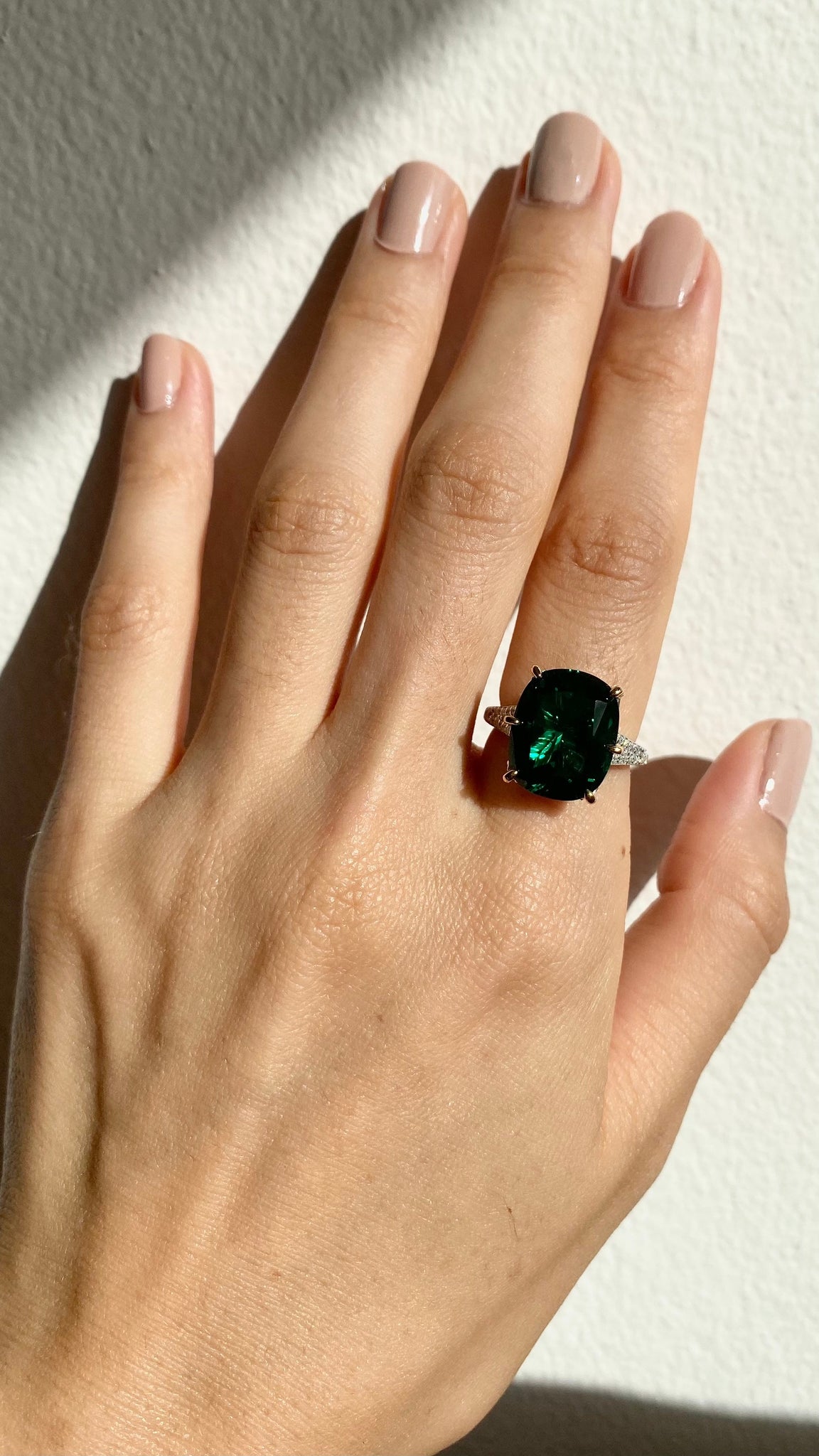 Tatum Emerald Green Ring Sterling Silver
