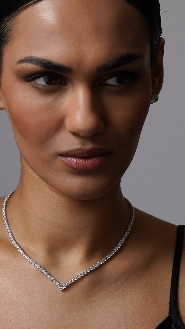 Vee Line Necklace Sterling Silver