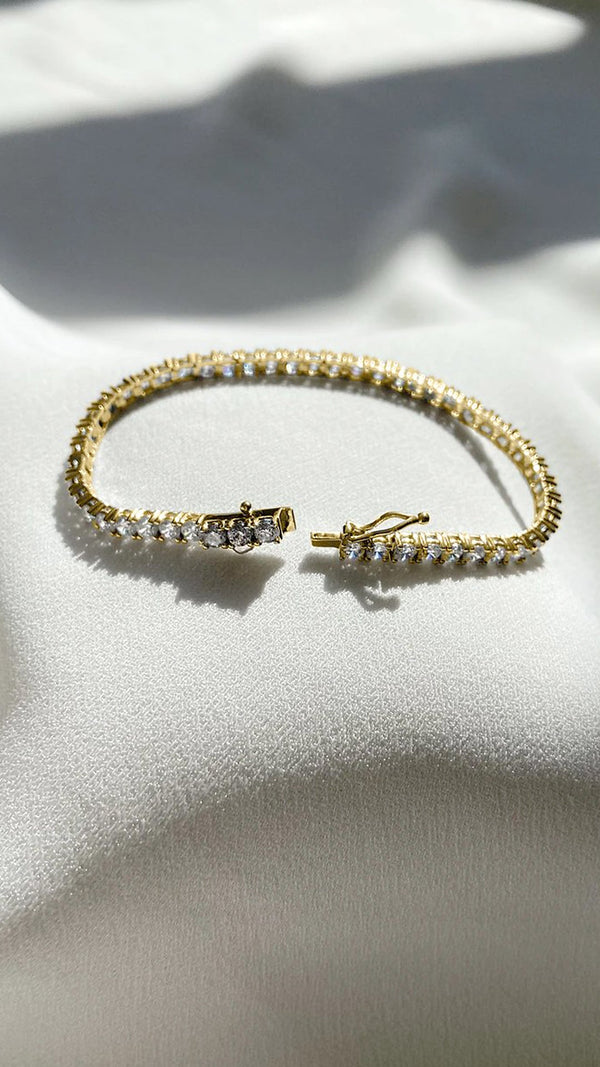 Francine Tennis Bracelet Gold Vermeil