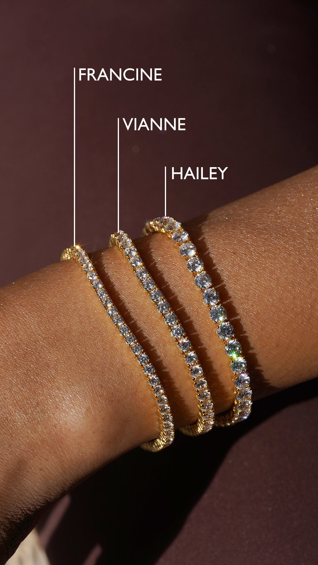 Vianne Tennis Bracelet Gold Vermeil