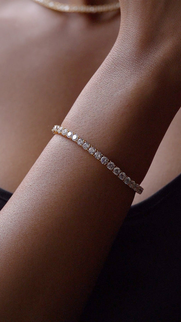 Vianne Tennis Bracelet Gold Vermeil