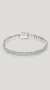 Vida sterling silver pavé small cuban chain bracelet for women