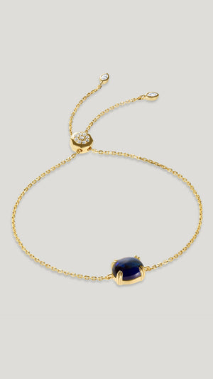 Lab-grown sapphire cabochon stone slider bracelet for women from the sugardrop collection