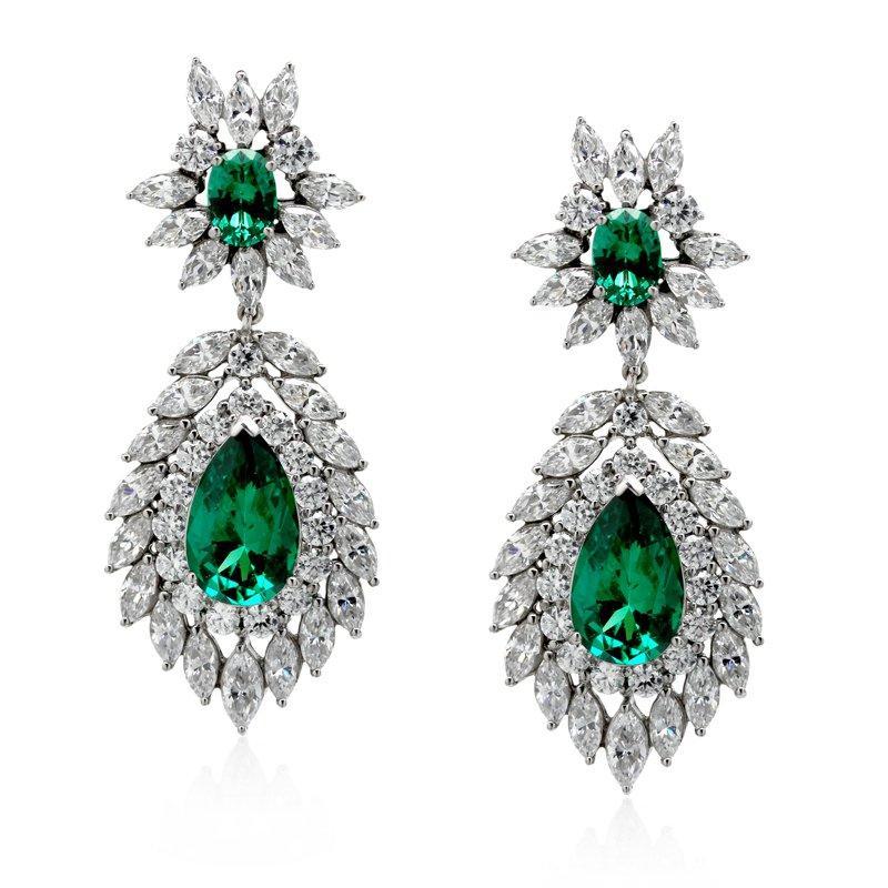 Evergreen Emerald Drop Cocktail Earrings