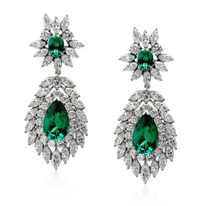 Evergreen Emerald Drop Cocktail Earrings