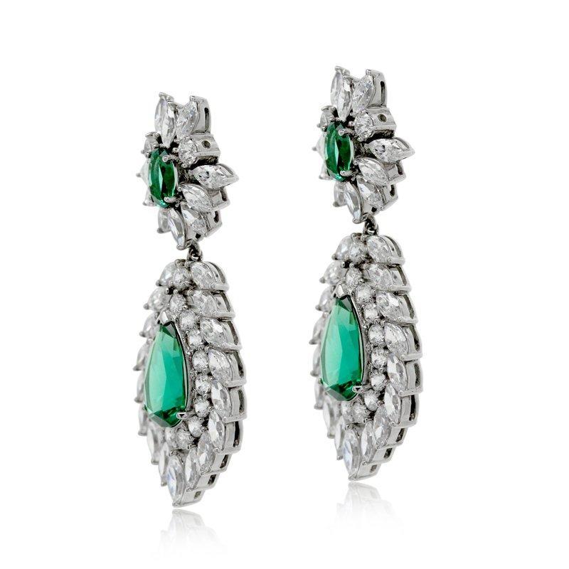 Evergreen Emerald Drop Cocktail Earrings