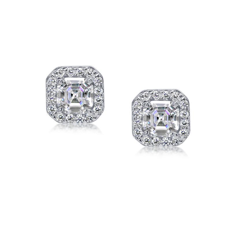 Asscher Border Set Studs