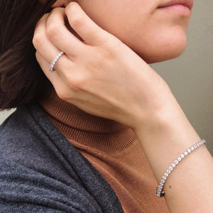 9K White Gold Eternity Ring - Half Band Eternity Ring