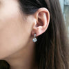 Athena Baguette Round Drop Earrings White Gold